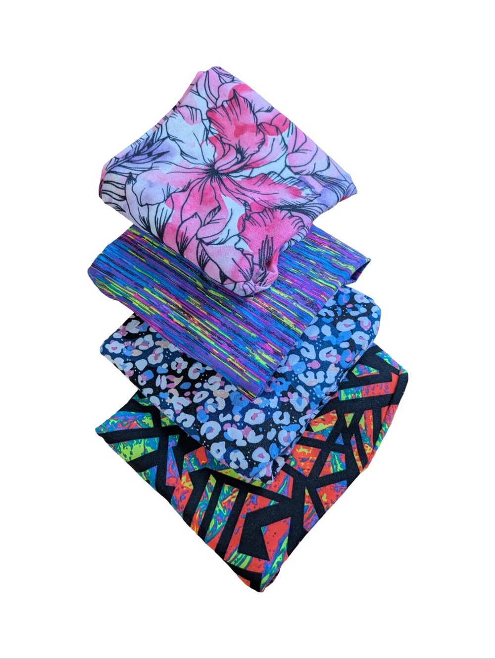 4 Pair Sweetlegs Colorful Leggings - 1 Full Length , 3 Capri Length (XS/S)